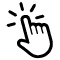 Hand cursor with radiating lines indicating a click or selection action.