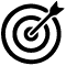 Black target with an arrow directly in the center bullseye.
