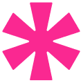 A bright pink asterisk shape on a dark gray background.
